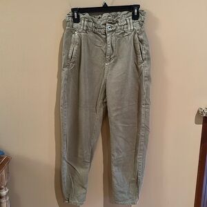 Zara barrel jean green trousers